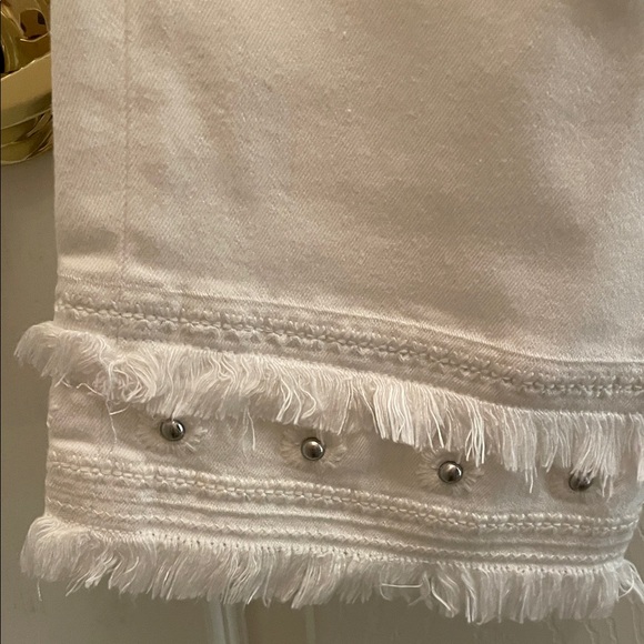 Chico's Cream Girlfriend Slim Leg Crop Pants - Picture 5 of 10